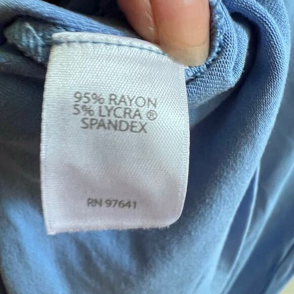 J.Jill Wearever Collection Women's Medium Summer Beachy Blue Jersey Dress Medium - Picture 6 of 7